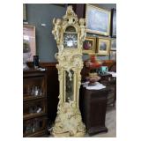 Italian Rocco style grandfather clock with cherubs