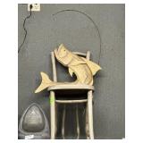 2x$ - Two complementary folk art fish chairs