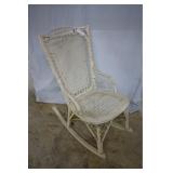 White wicker rocker 21" x 34" x 30"