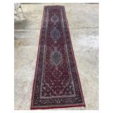 Persian Hand-knotted Runner in red and blue hues