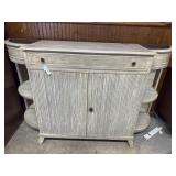 Contemporary reeded front bar with copper inserts,