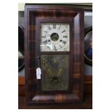 Seth Thomas burl wood case clock - 16" x 26" x 5"