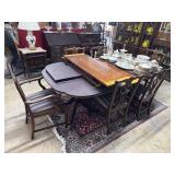 Baker furniture pedestal dining table & 6 chairs