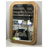 Brass ship port hole converter mirror - 24" x 16"