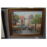 Persian market scene acrylic on board - 23" x 20"