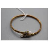 10kt gold & pearl bracelet - 6.0 gtw