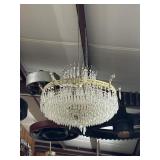 Brass chandelier with drop crystals