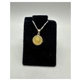 Isle Of Man Gold Bullion Coin 14kt pendant 2.4gtw