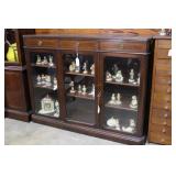 Mahogany glass front display cabinet with inlay, 3