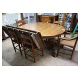 Solid Oak Dining table & 6 Chairs & Leaves