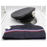Two Italian police hats -dress cap & fatigue