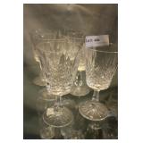 Six Waterford red wine glasses