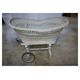 White wicker bassinet