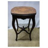 Lamp table with scallop edge and inlaid - 17" x 17