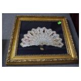 Late 19th Century annual fan of ladies dress in go