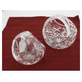 Pair Waterford baskets - 5" D & 6" D