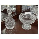 Waterford stopper decanter and pedestal bowl