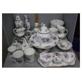 Aynsley Wild Violet 21 serving pcs new old stock i