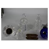 Waterford 6 pcs: bells, cobalt ornament, charter m