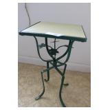 Tile top wrought iron side table