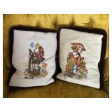 Pair Hummel needlepoint pillows