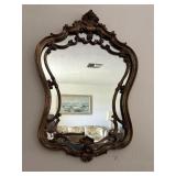 Decorative resin mirror with floral crown