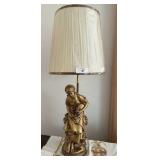 Peasant girl watering table lamp
