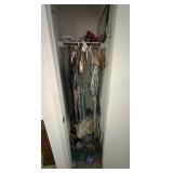 First hall closet contents - vintage clothing, lig