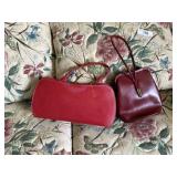 Two vintage red purses