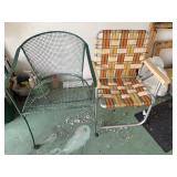 Three chairs - two vintage folding chairs, &