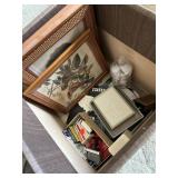 Grouping: State quarter books, stamp, bird print &