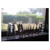 highball glasses & 3 water glasses