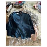 Vintage clothing - lace jacket, ruffle trench coat