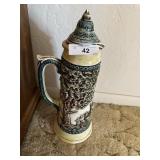 Oversized stein *chipped on lid & vase*