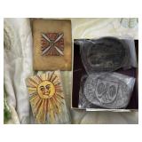 Copper top, & two eagle in flight belt buckles