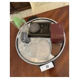 Bar tray with Ronson lighter in box, World