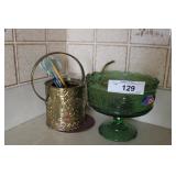 Two cabinets kitchen & household articles, green g