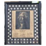 Framed Thomas Jefferson Commemorative art with 73