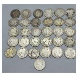 1942 Silver Washington Quarter & 30 Barber Silver