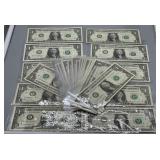 Twenty-Nine US $1 Federal Reserve Star Notes with