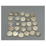 Twenty Six US Silver Dimes: 1943, 1945, 1947, (3)