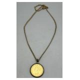 1899 US $10 Liberty Head Gold Coin in a bezel with