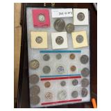 1964 US Silver Quarter; (4) US silver dimes: 1962,