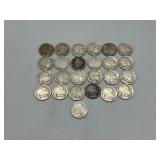 Five 'V' Nickels:1897, 1901, 1905, & (2) 1907  & T