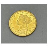 1901 US $10 Liberty Head Gold Coin