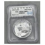 2023 LEV 500 Dram ICG Graded MS69 DMPL Armenia Noa