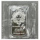 Scottsdale Silver Bar 1 troy oz fine silver slabbe