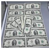 Thirty-Eight Consecutive US $2 Federal Reserve Not