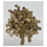 Container of assorted Wheat Pennies