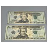 Two US $20 incl Star Note & Birthday Note: April 3